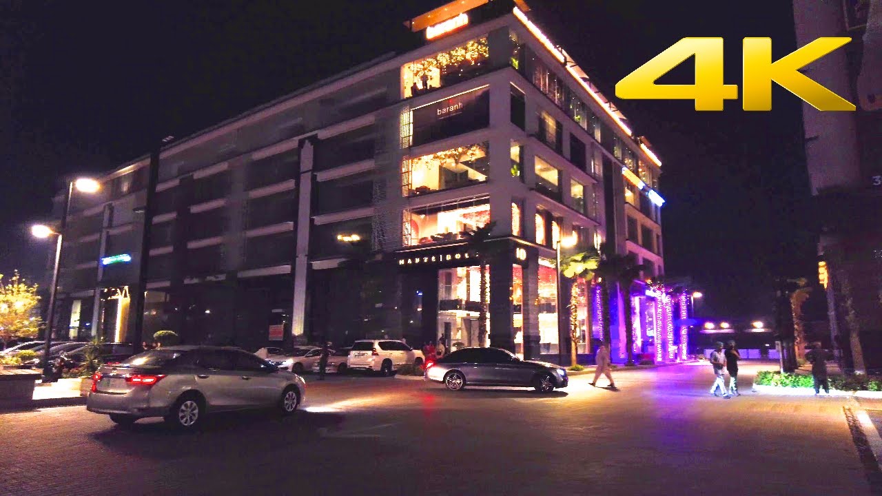 【4K CINEMATIC UHD】Night Walk Tour | Fairways Commercial | Night Life Lahore, Pakistan