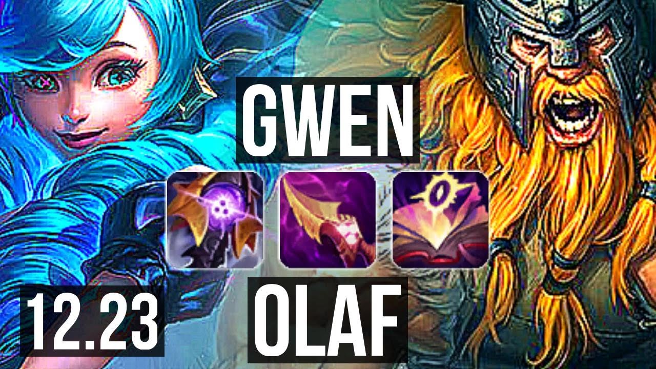 GWEN vs OLAF (TOP) | 8 solo kills, 14/3/13, Legendary, Rank 11 Gwen | EUW Challenger | 12.23