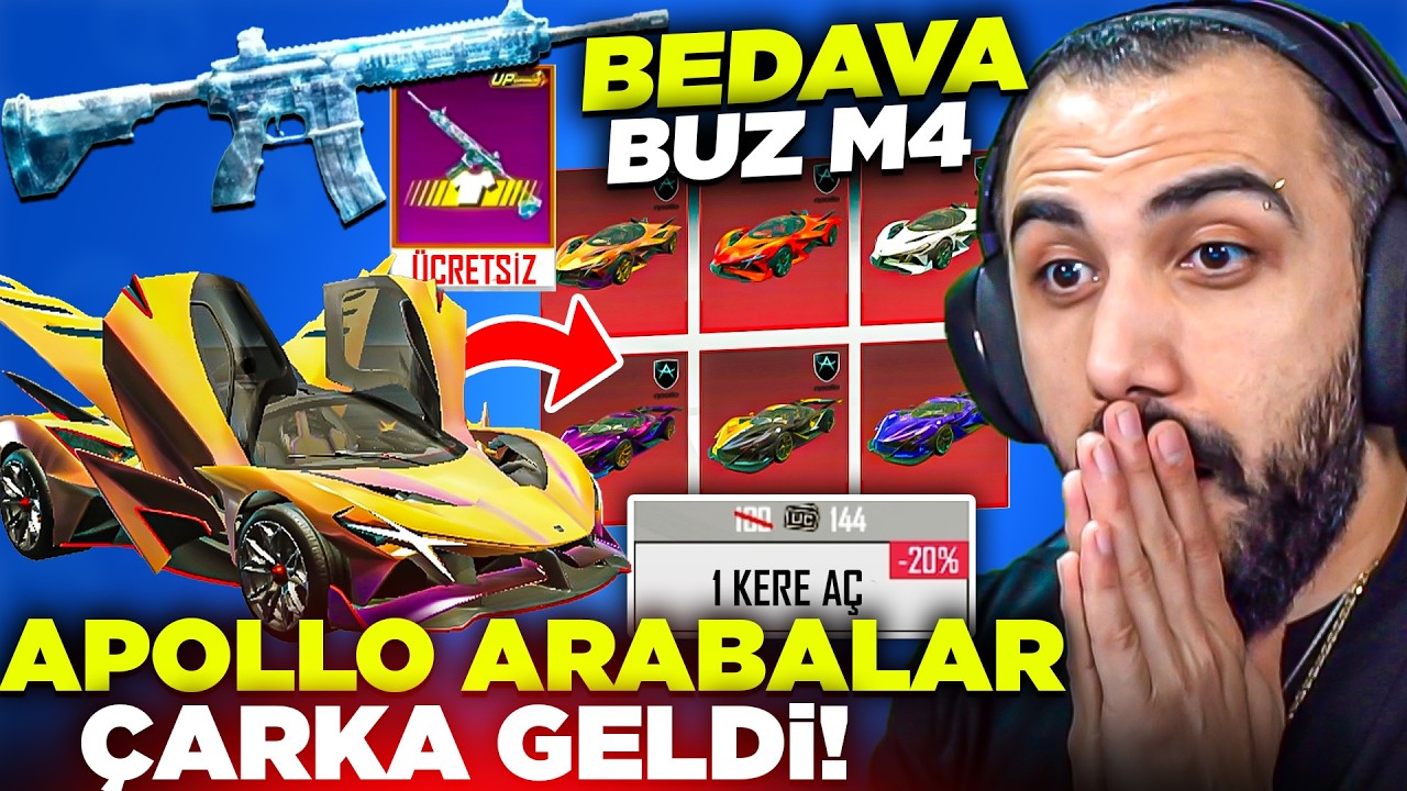 APOLLO ARABALAR 144 UC'YE &Ccedil;ARKA GELDİ! 😱 BEDAVA BUZ DİYARI M4 ALABİLMEK! | PUBG Mobile