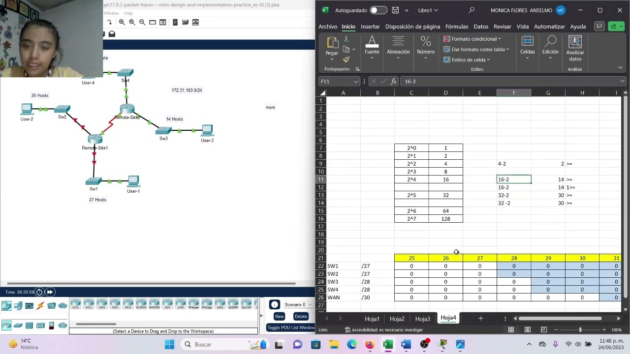 11.9.3 Packet Tracer - Práctica de Diseño e Implementación de VLSM