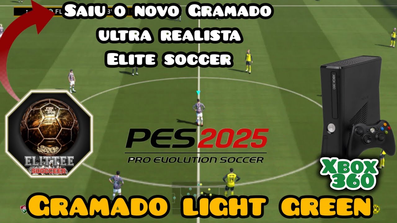Gramado Light Green EXCLUSIVO para Elite Soccer – Realismo Surpreendente! PES 2025 Xbox 360.