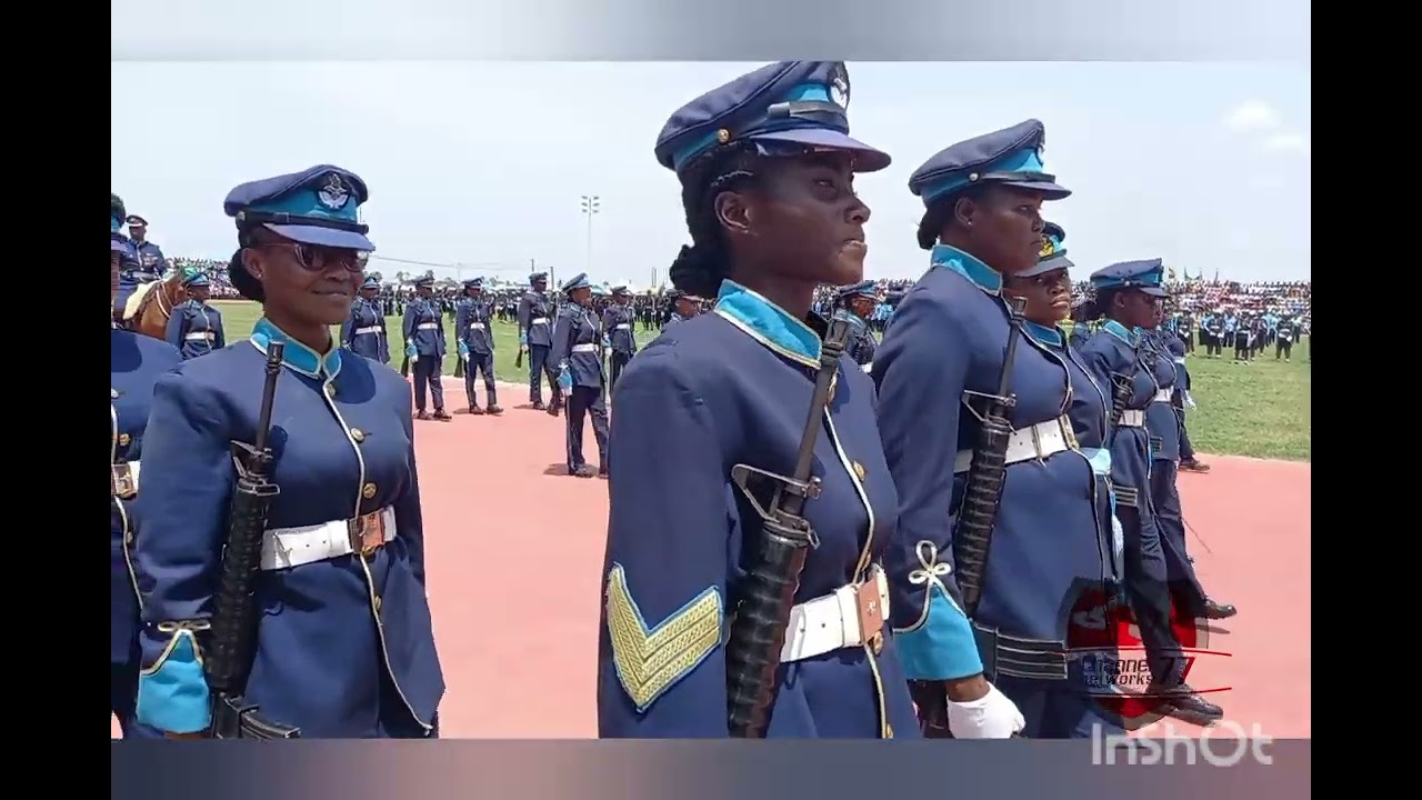 Band Parade and march pass by security services at  Ghana's 66th Independence Day celebration