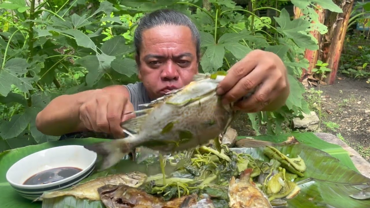 MUKBANG GIANT SAMARAL SA BULANGLANG NA GULAY AT PRITONG ISDA MASUSTANSYA AT MAAARAP ITO