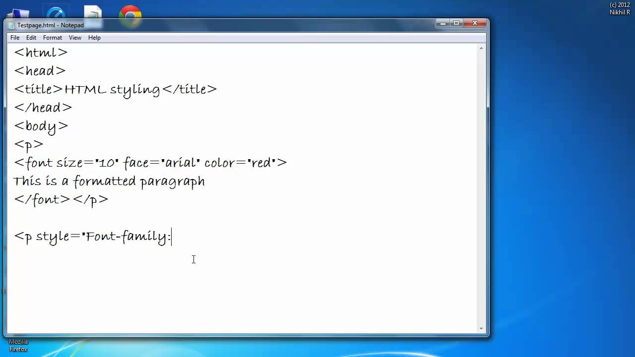 How to Change Color, Font, and Size of a Text in HTML