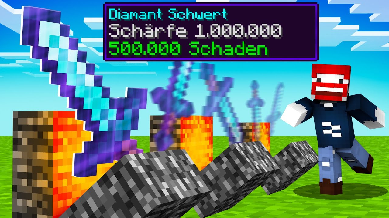 Minecraft, aber mit SCHÄRFE 1.000.000, GLÜCK 1.000.000, SCHUTZ 1.000.000