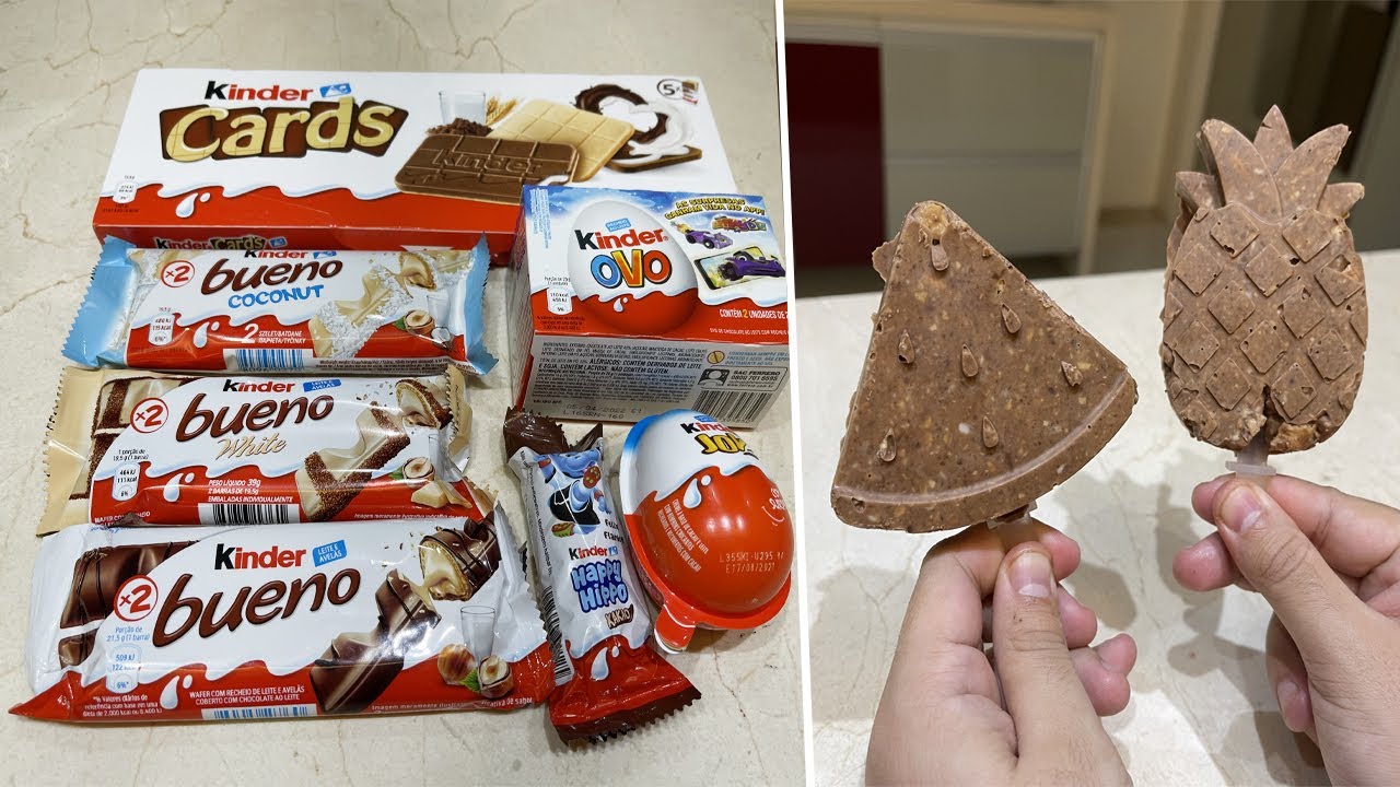 MISTUREI TODOS OS CHOCOLATES KINDER DO MERCADO E TRANSFORMEI EM PICOLÉ!!!