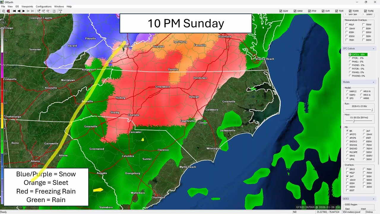NWS Raleigh Winter Storm Update for central NC - 9:30 AM Friday January 23, 2026