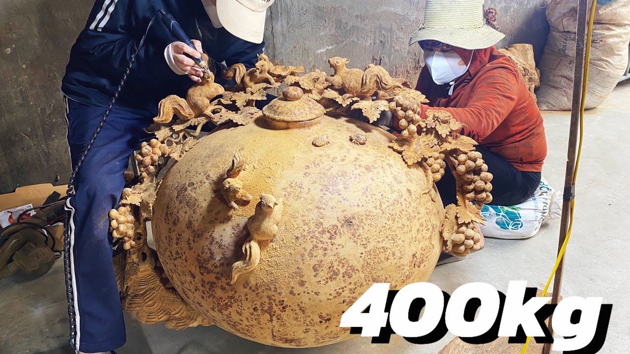 Super Large Wood Carving 400kg 😱