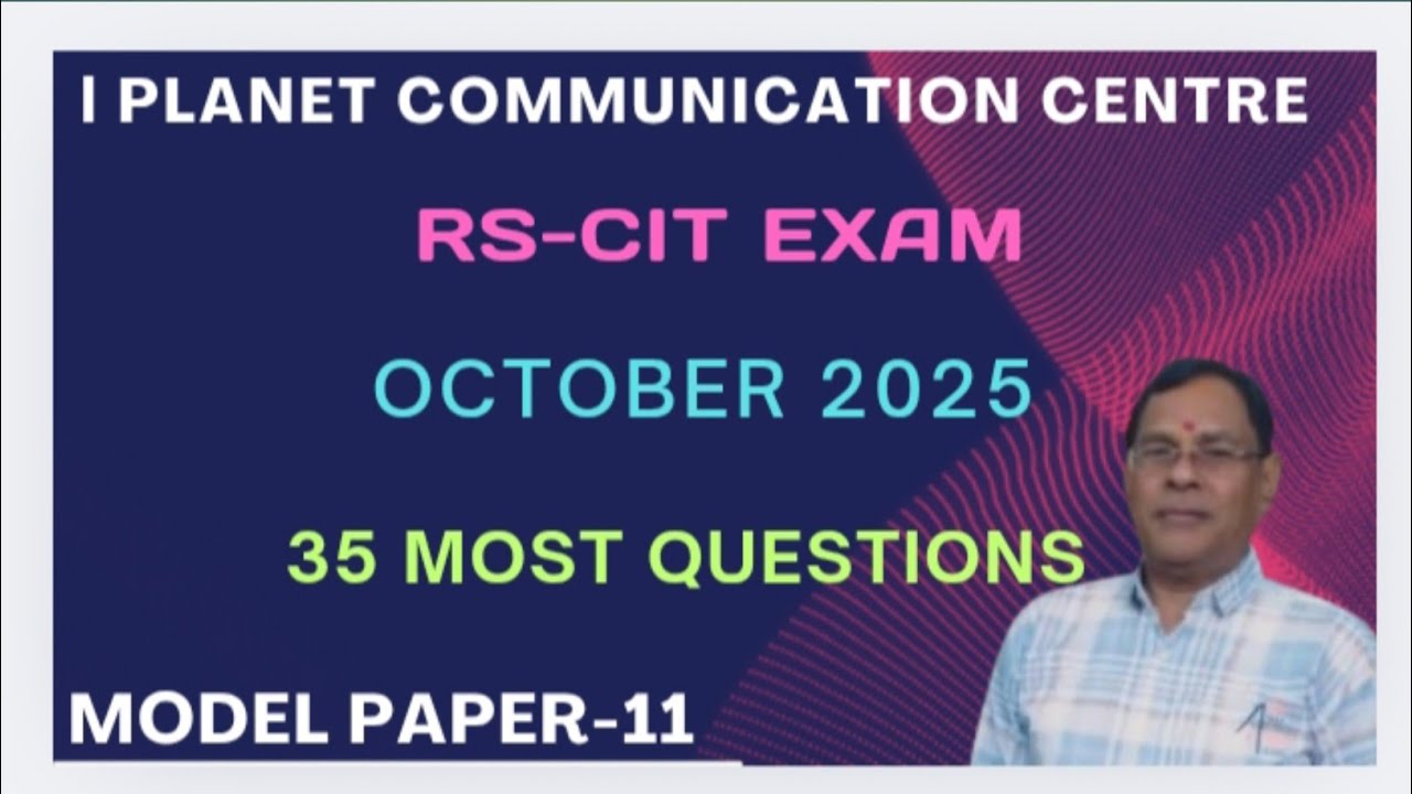 RSCIT Exam October 2025 #Rscit exam most questions October 2025 #Rscit exam paper October 2025