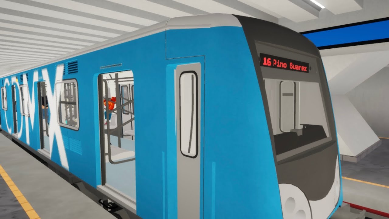 Recorrido de Pino Suárez - Cuatro Caminos en el juego de STC - Metro CDMX Línea 2 en Roblox