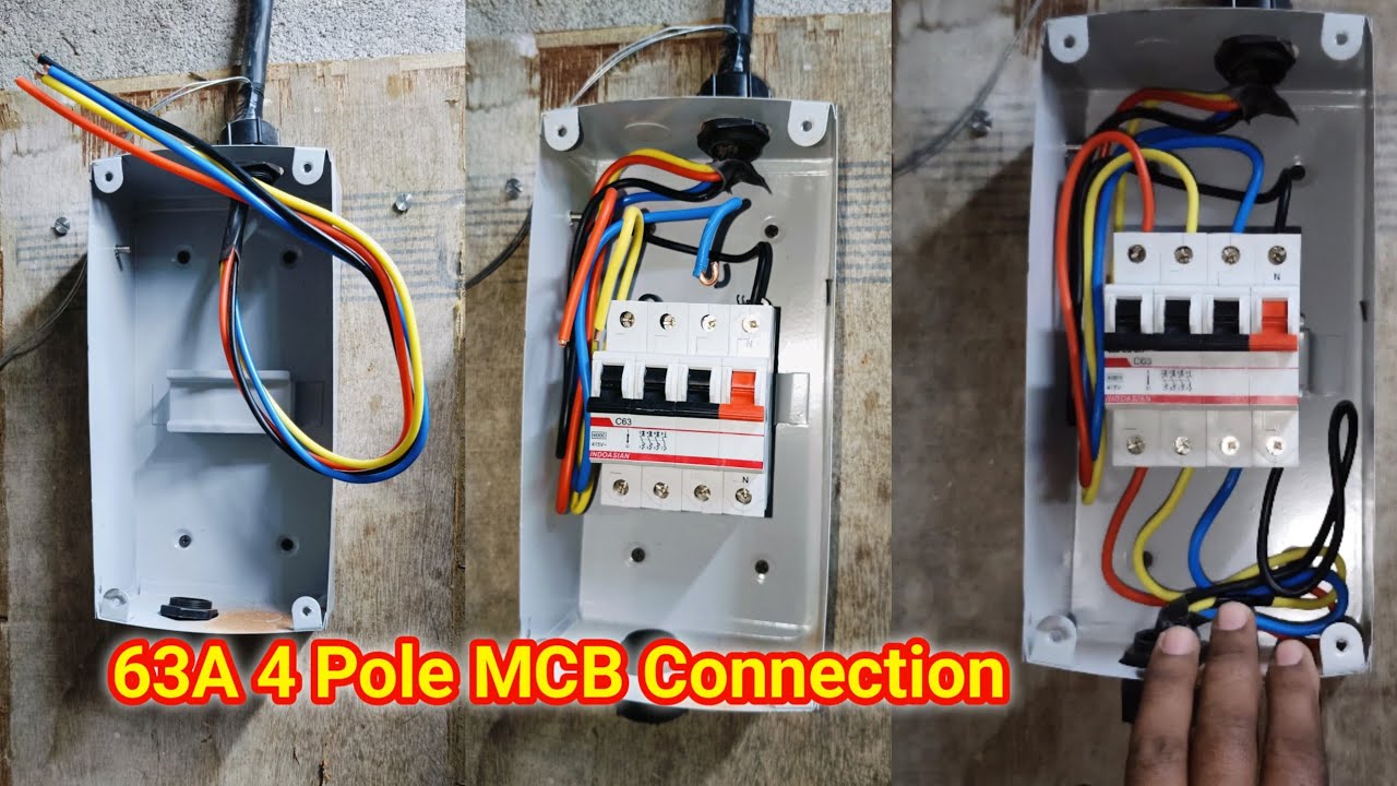 4 Pole MCB Connection कैसे करते है? | 63A 4 Pole MCB Connection