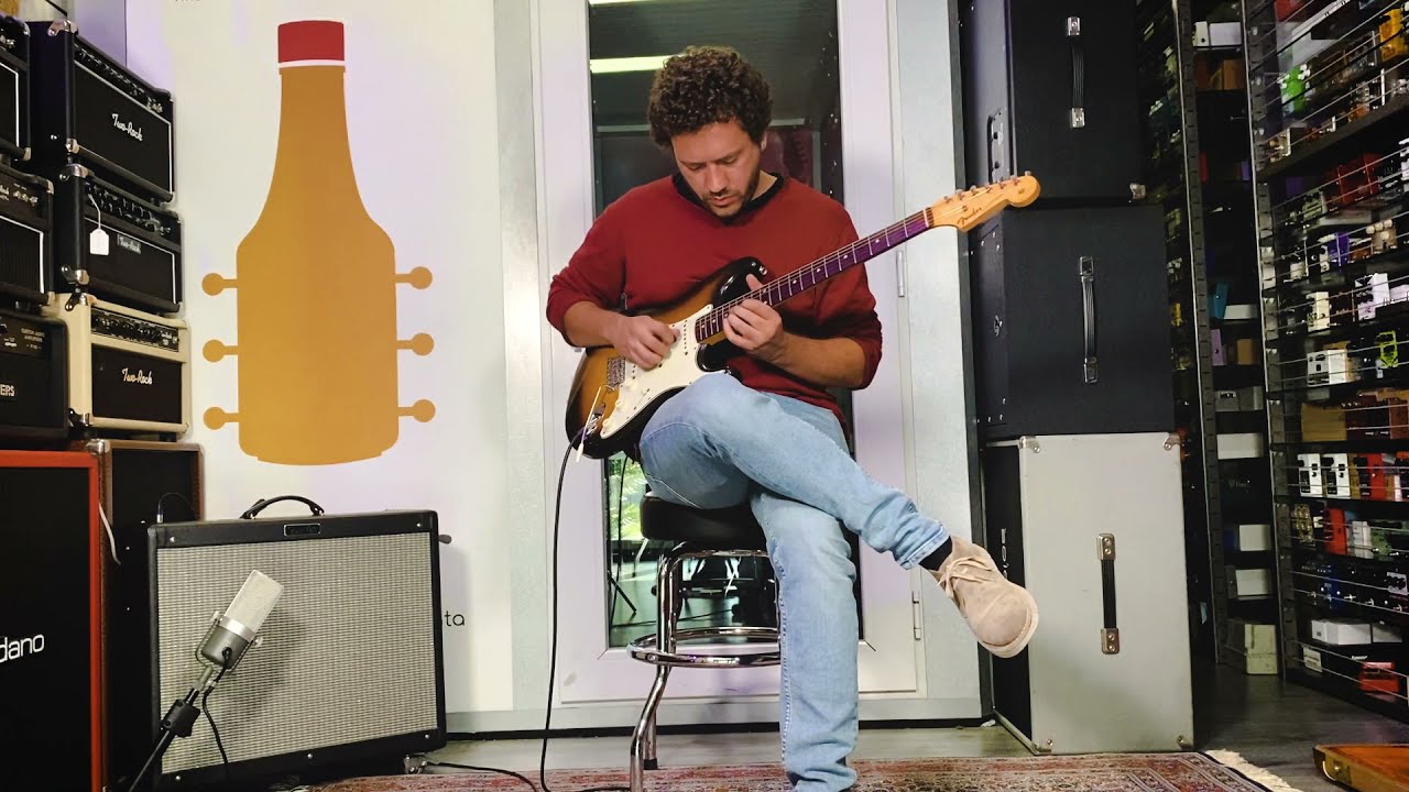 Niccol&ograve; Polimeno plays Fender Stratocaster original vintage of 1960 at Guitar Sauce Italy