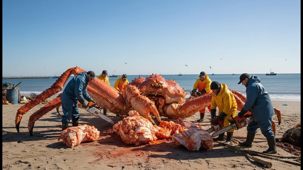 Hunting a 500KG King Crab at 2000m Depth – An Unbelievable Deep-Sea Encounter