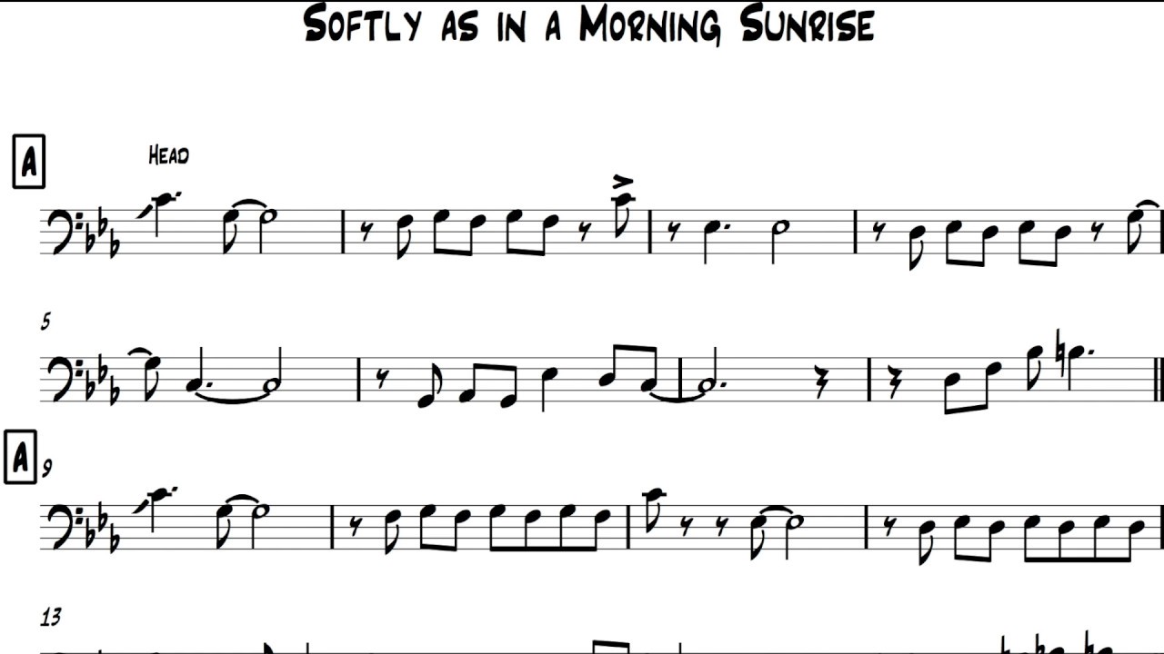 Paul Chambers - Softly as in a Morning Sunrise (bass transcription)