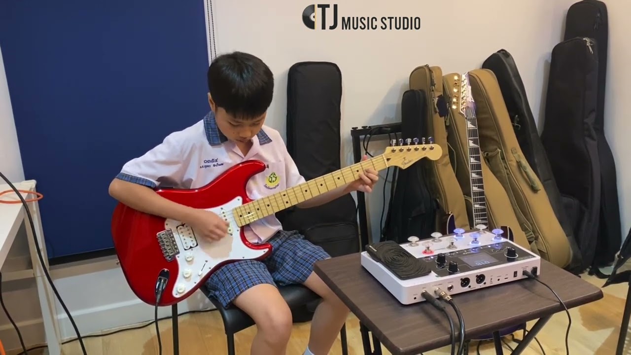 คลาสเรียนกีตาร์ไฟฟ้า (น้องเกนส์) - TJ Music Studio สอนดนตรีศาลายา