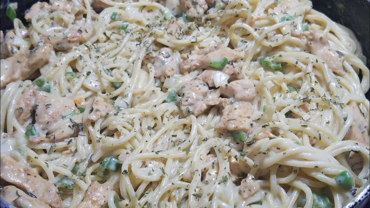 Coconut Spaghetti with Chicken|| Dinner Recipe || Cally J's Kitchen