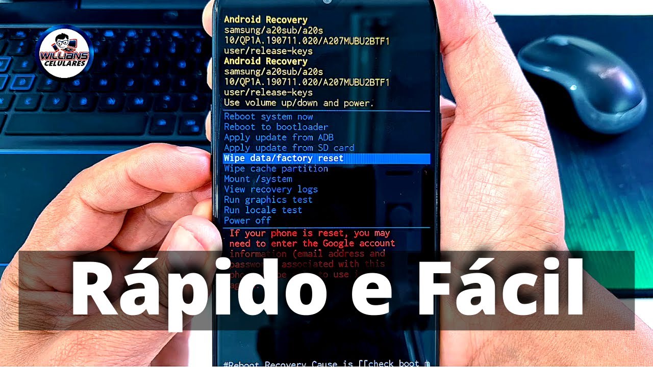 Hard Reset  Samsung Galaxy A20s SM-A207M, A20 SM-A205G, Como Formatar, Desbloquear, Restaurar