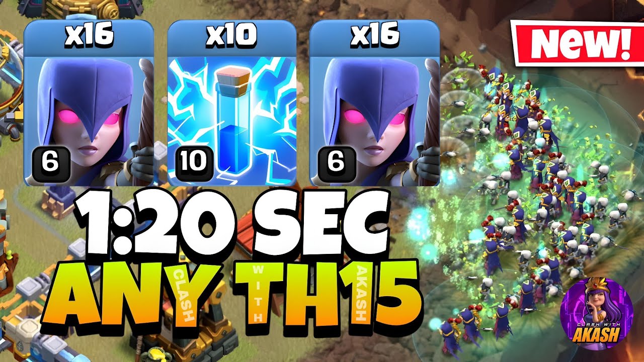 Epic Strategy! TH15 Zap Quake Witch is the Easiest TH15 Attack Strategy in Clash of Clans 🔥