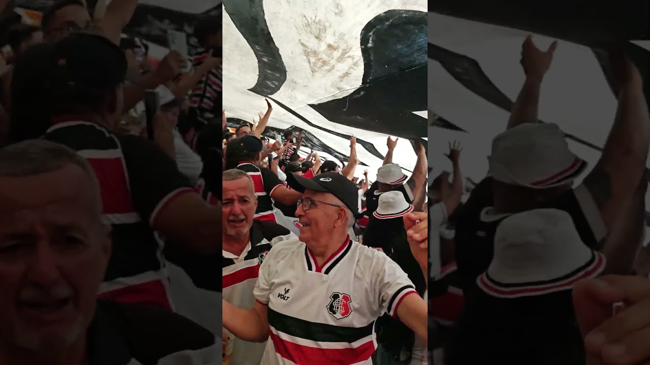 Emoção embaixo do Bandeirão do Santa Cruz