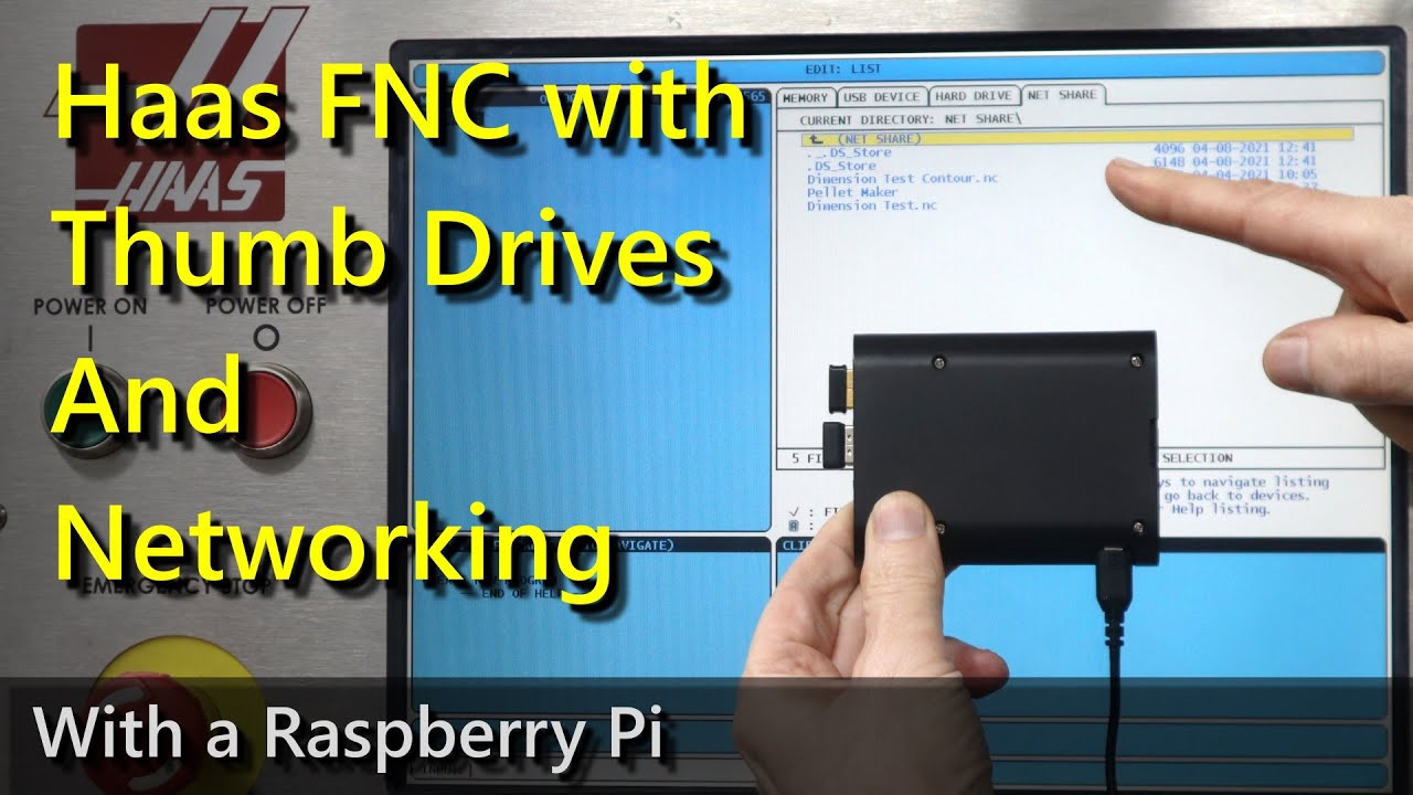 Haas FNC with Thumb Drives and Networking for pre NGC Machines via a Raspberry Pi