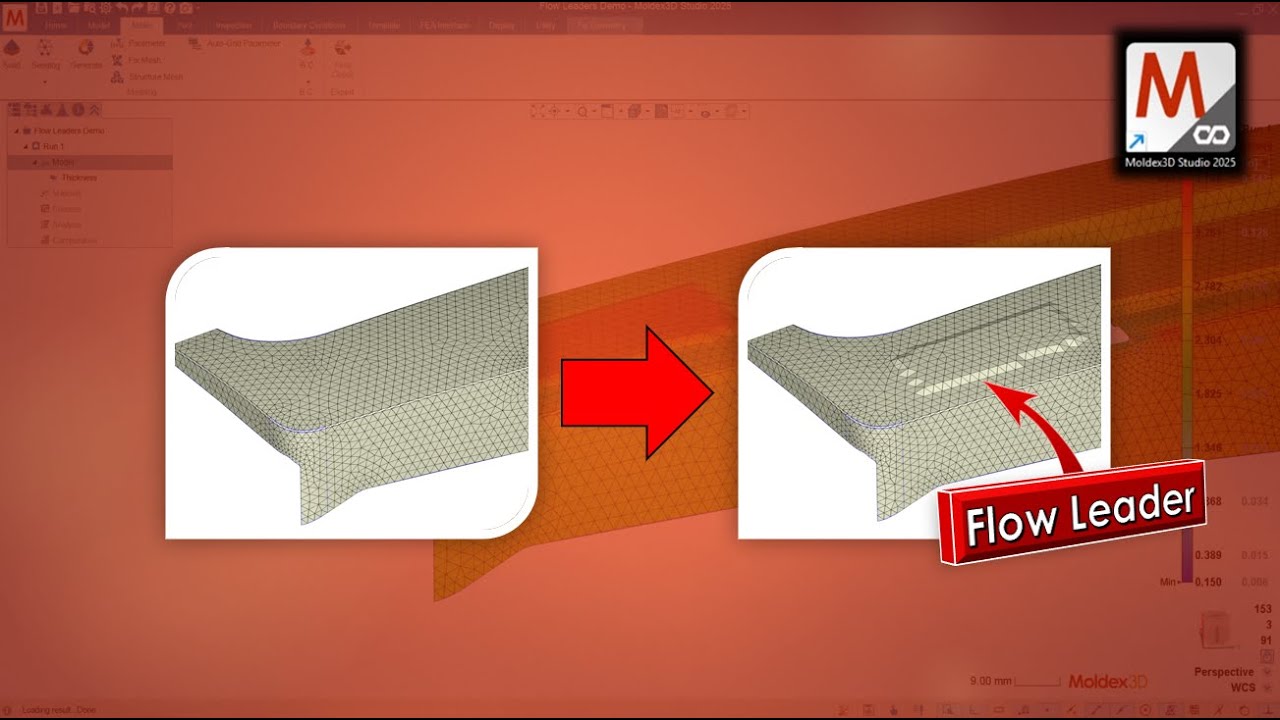 Adding Flow Leaders using Modify Thickness | Moldex3D Advanced Tips & Tricks | Studio 2025