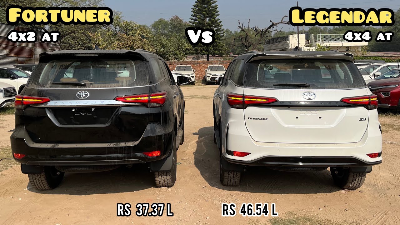 New Toyota Fortuner vs Fortuner Legender 2023 🔥 Black vs White - 4x2 AT vs 4x4 AT -Full Comparison!
