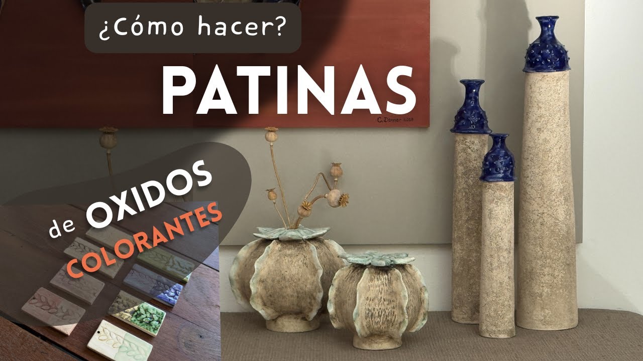 Pátinas con óxidos en cerámica: cómo resaltar texturas y esgrafiados (baja y alta temperatura)