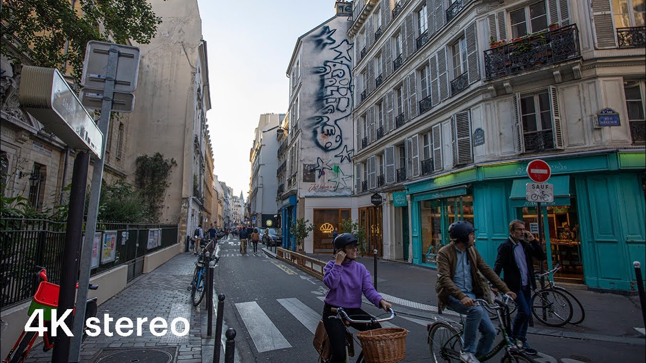 Walking in Paris – Rue Saint-Andre-des-Arts (4K, Stereo Sounds)