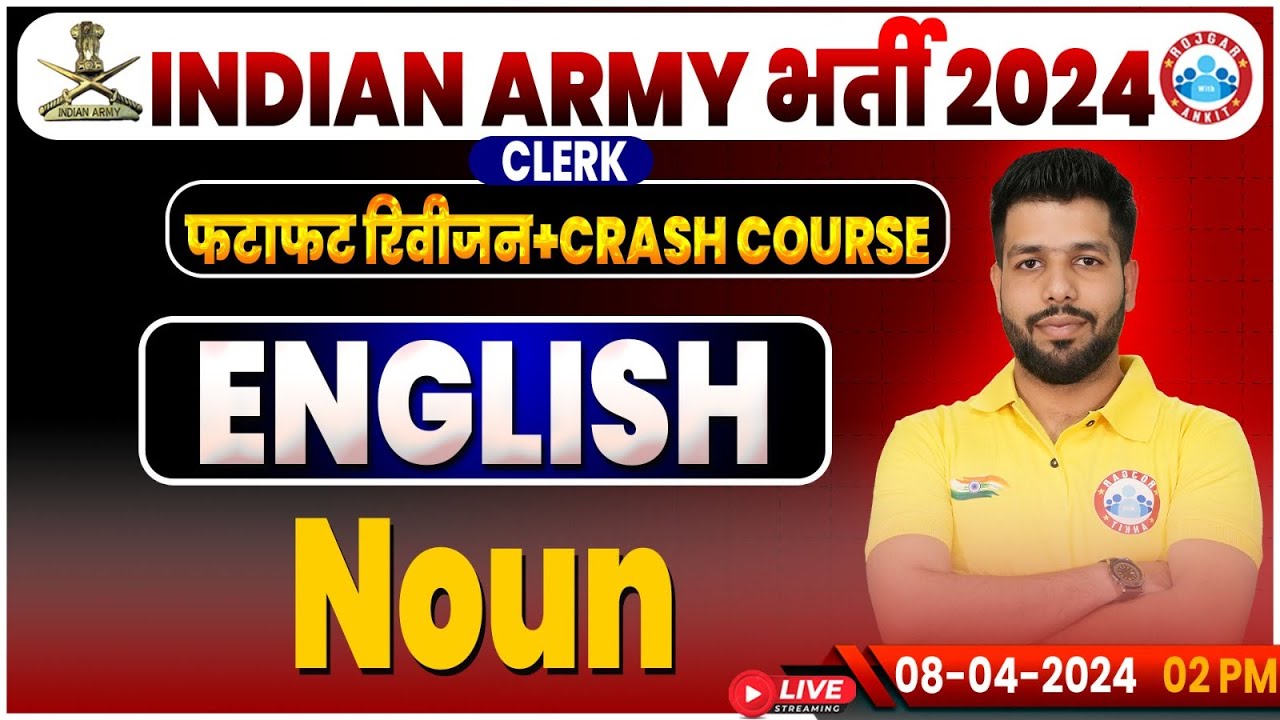 Indian Army 2024, Army Clerk English Revision Class, Army Crash Course, Noun  By Anuj Sir