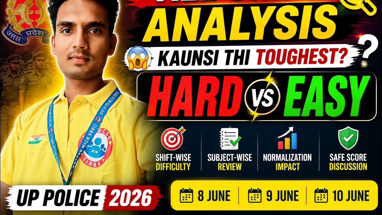 UP Police Constable 2026 All Shift Analysis | Hard vs Easy Shift | Safe Score Discussion #uppolice 