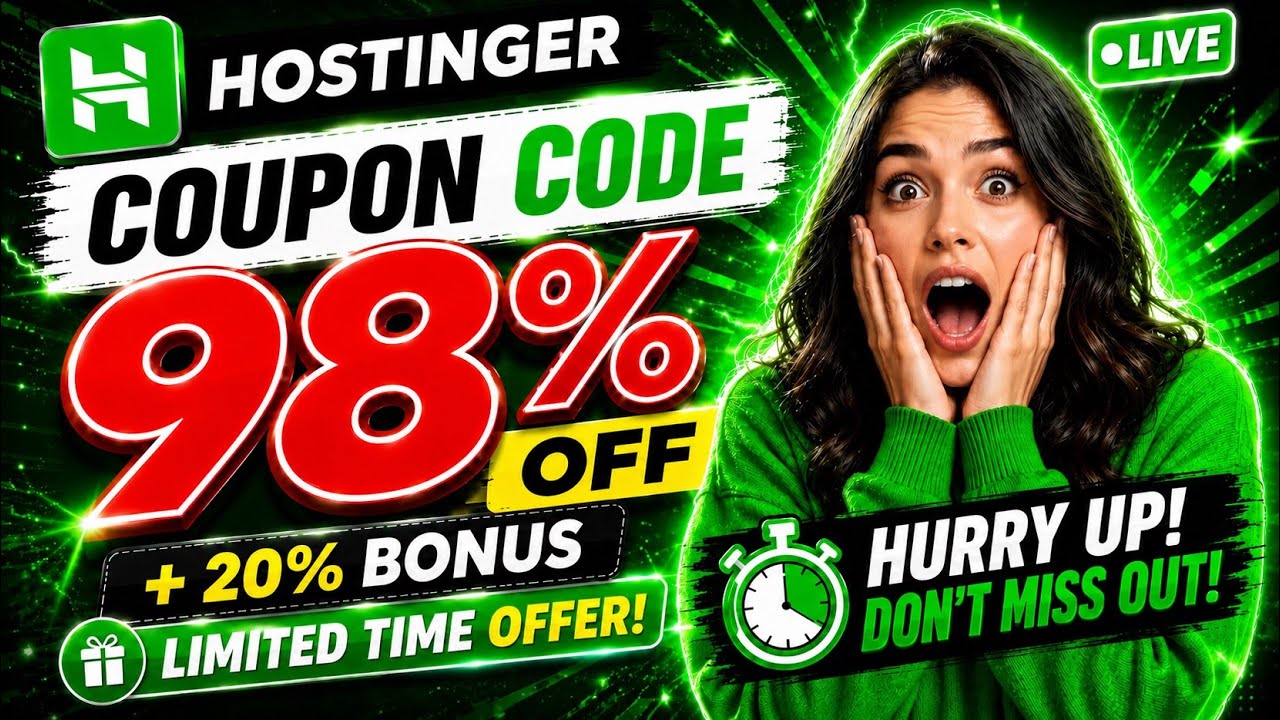 Hostinger Coupon Code 2026 📉 PRICE DROP ✅ | Hostinger Discount Code | Hostinger Promo Code WORKING 🔥
