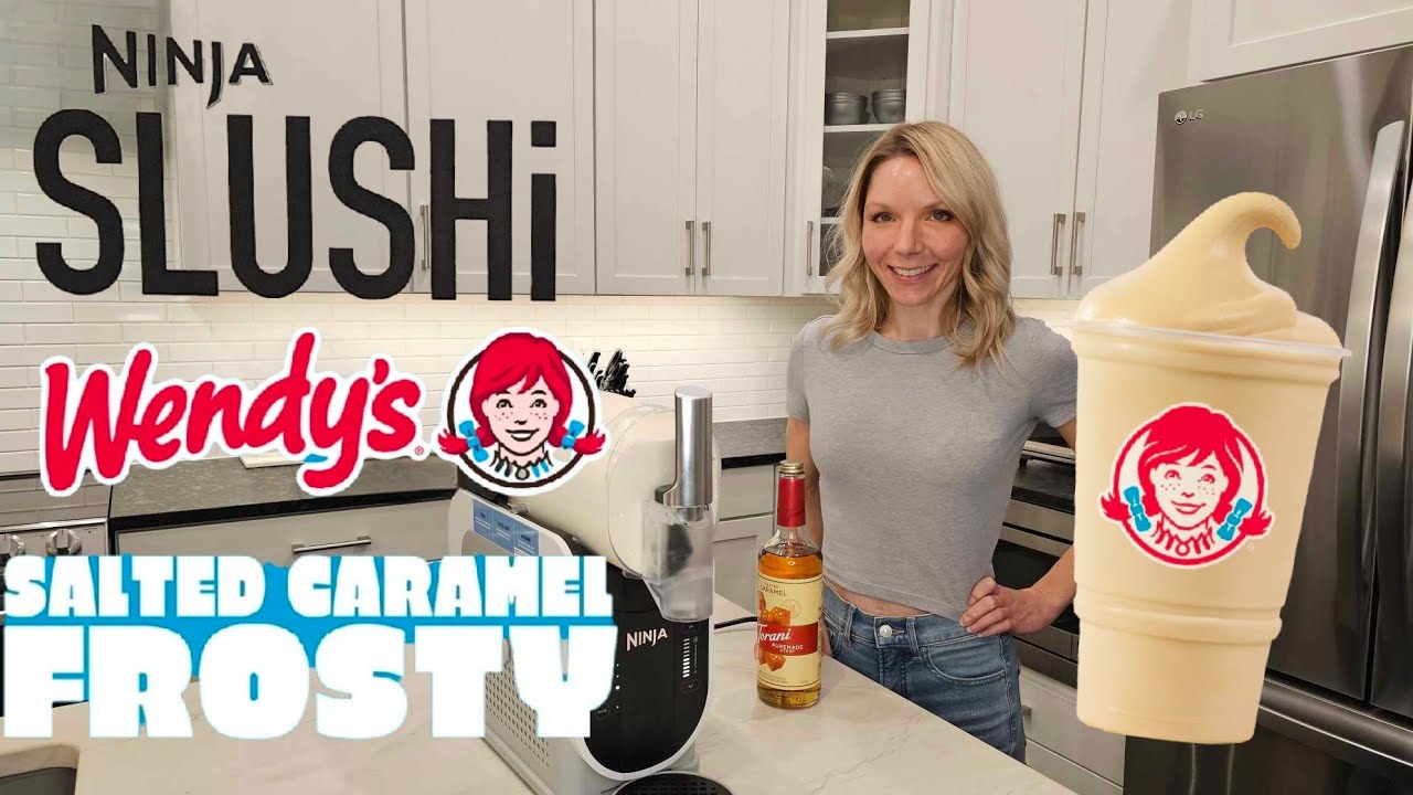 How to Make a WENDY'S SALTED CARAMEL FROSTY with the NINJA SLUSHI Recipe & Review