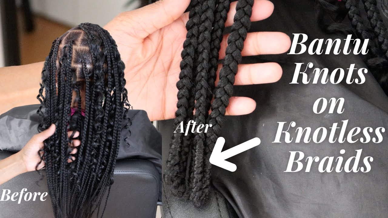Bantu Knots on Knotless Braids