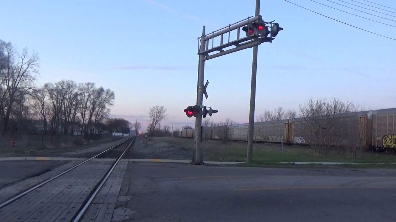Oak St. Crossing at Night, West Side, Wyandotte, MI,  4/9/17 #2