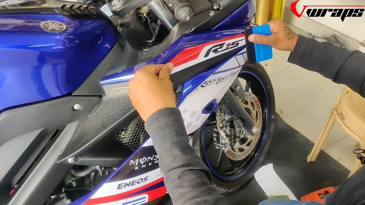 Yamaha R15 V3 Graphics Installation | R15 V3 Modified @VwrapsSikar