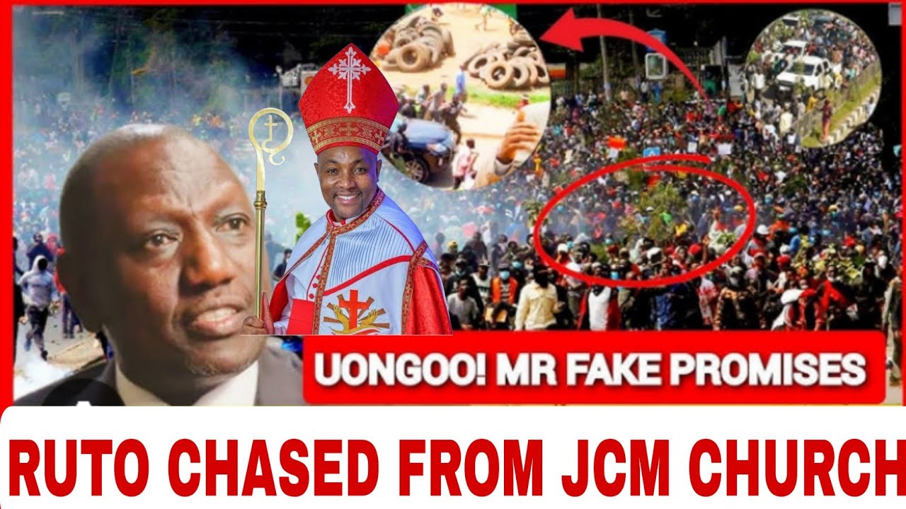 Happening now!RUTO& RACHAEL HECKLED AND CHASED FROM JCM CHURCH TODAY LIKE MBURUKENGE BY ANGRY GEN Z