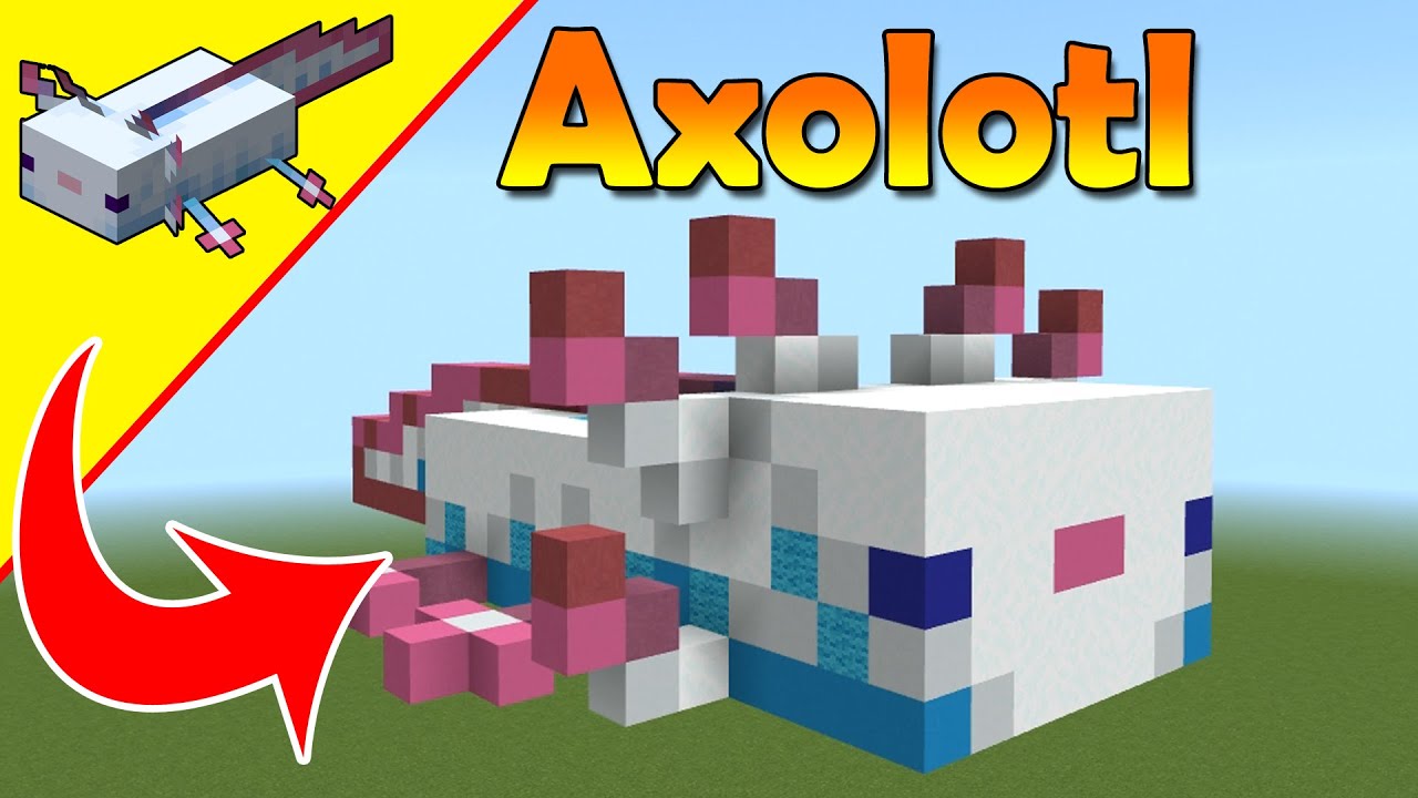 Голубой аксолотль — статуя аксолотля в Minecraft — руководство по сборке моба в Minecraft