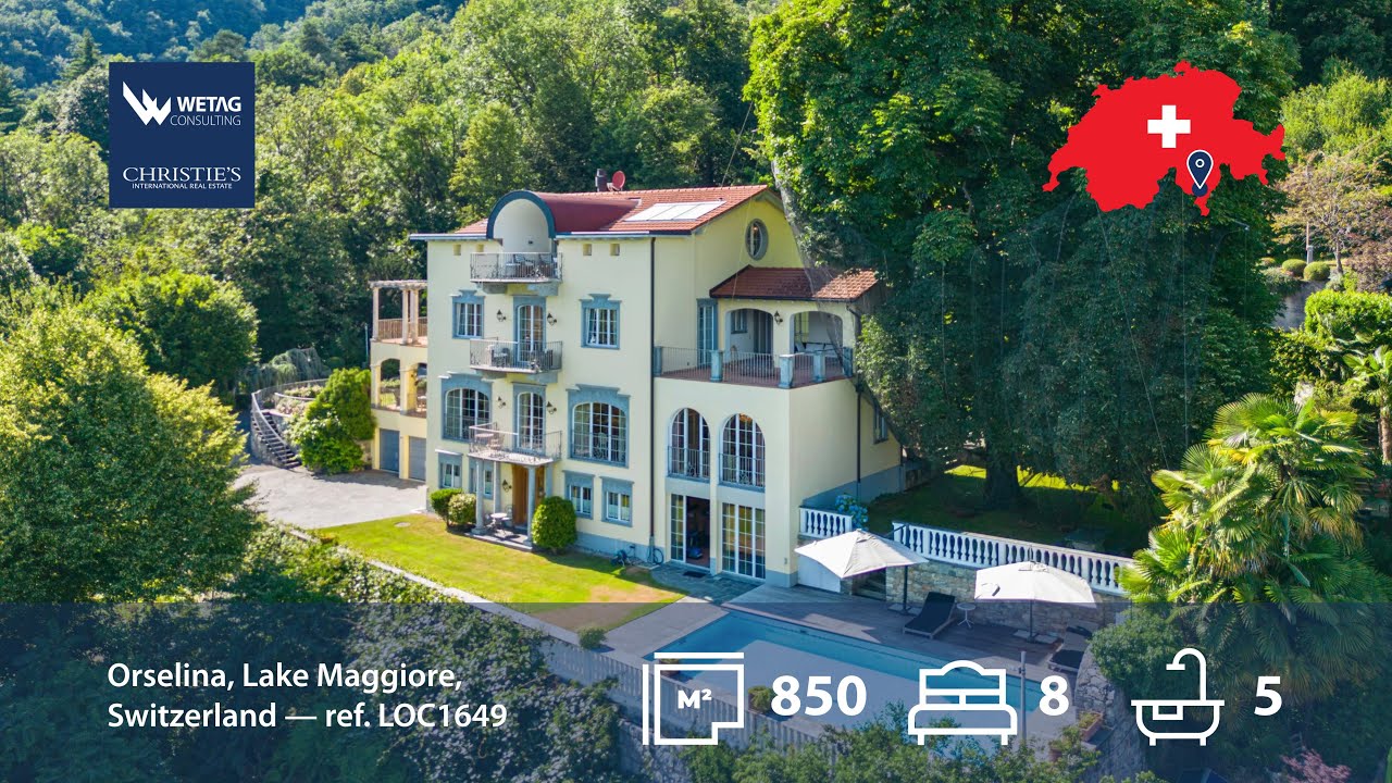 Villa mit Pool & separatem Gästehaus in Orselina in der Schweiz zu verkaufen