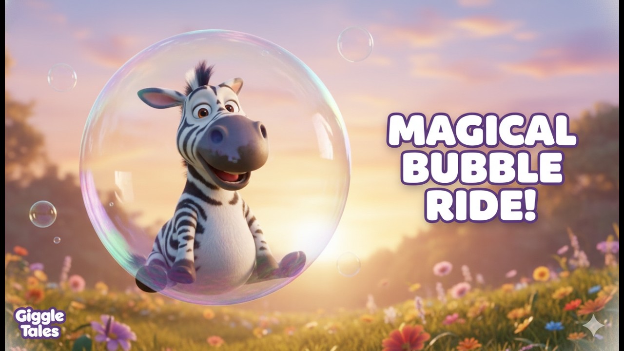 Zippy the Zebra’s Magical Bubble Ride 🫧 | Calming ASMR Adventure for Kids | Giggle Tales