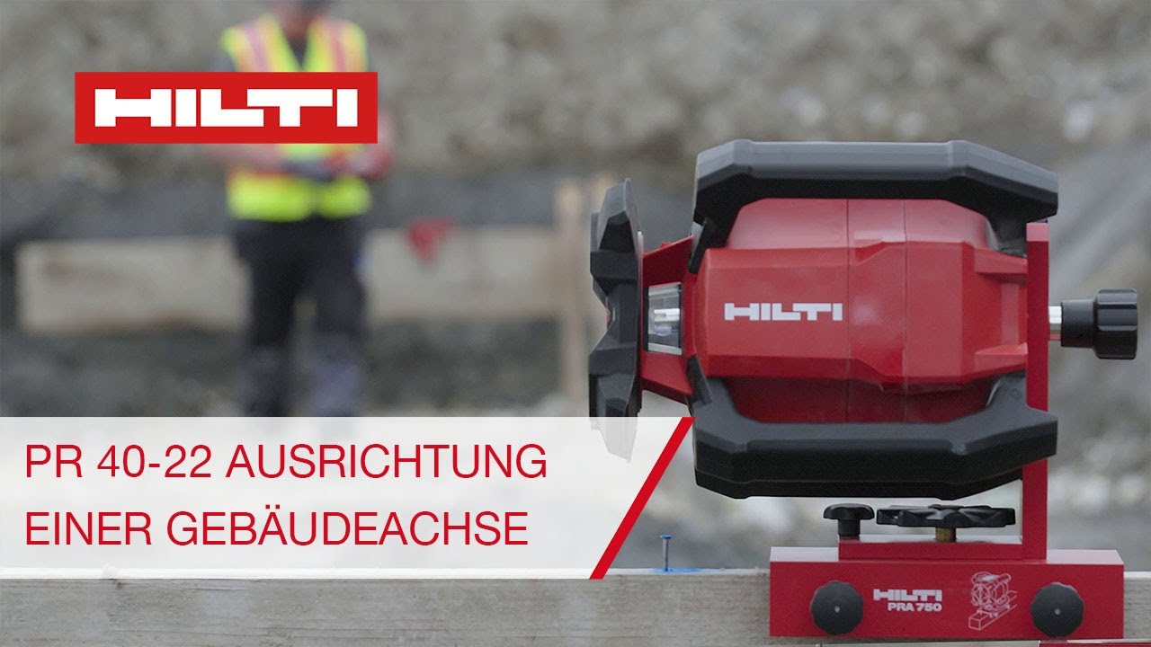 Ausrichten einer Gebäudeachse mit dem PR 40-22 - Hilti Rotationslaser Anleitung