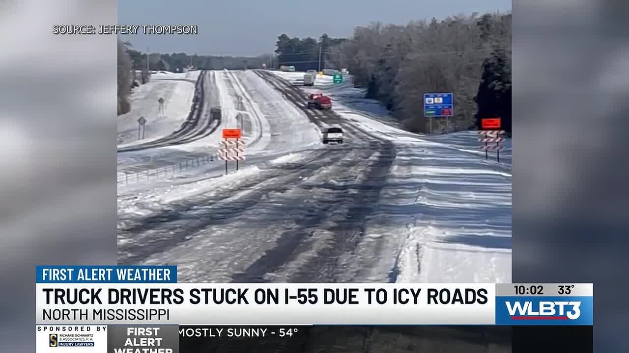 Ice storm strands hundreds of truck drivers on Mississippi interstate