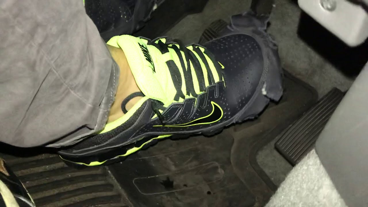 More Sockless Driving Wearing Trashed Ripped Open Nike Reax Running Shoes