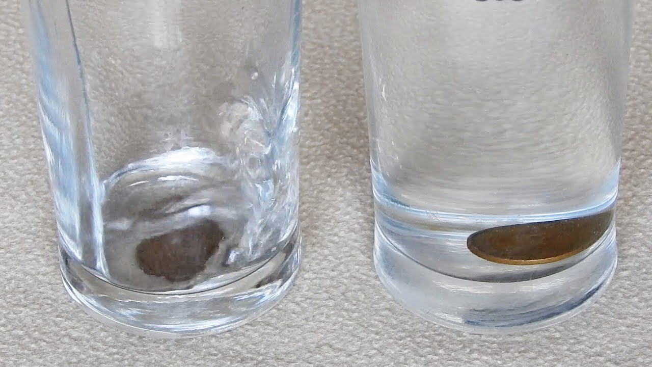 Disappearing Coin Trick : Refraction and total internal reflection