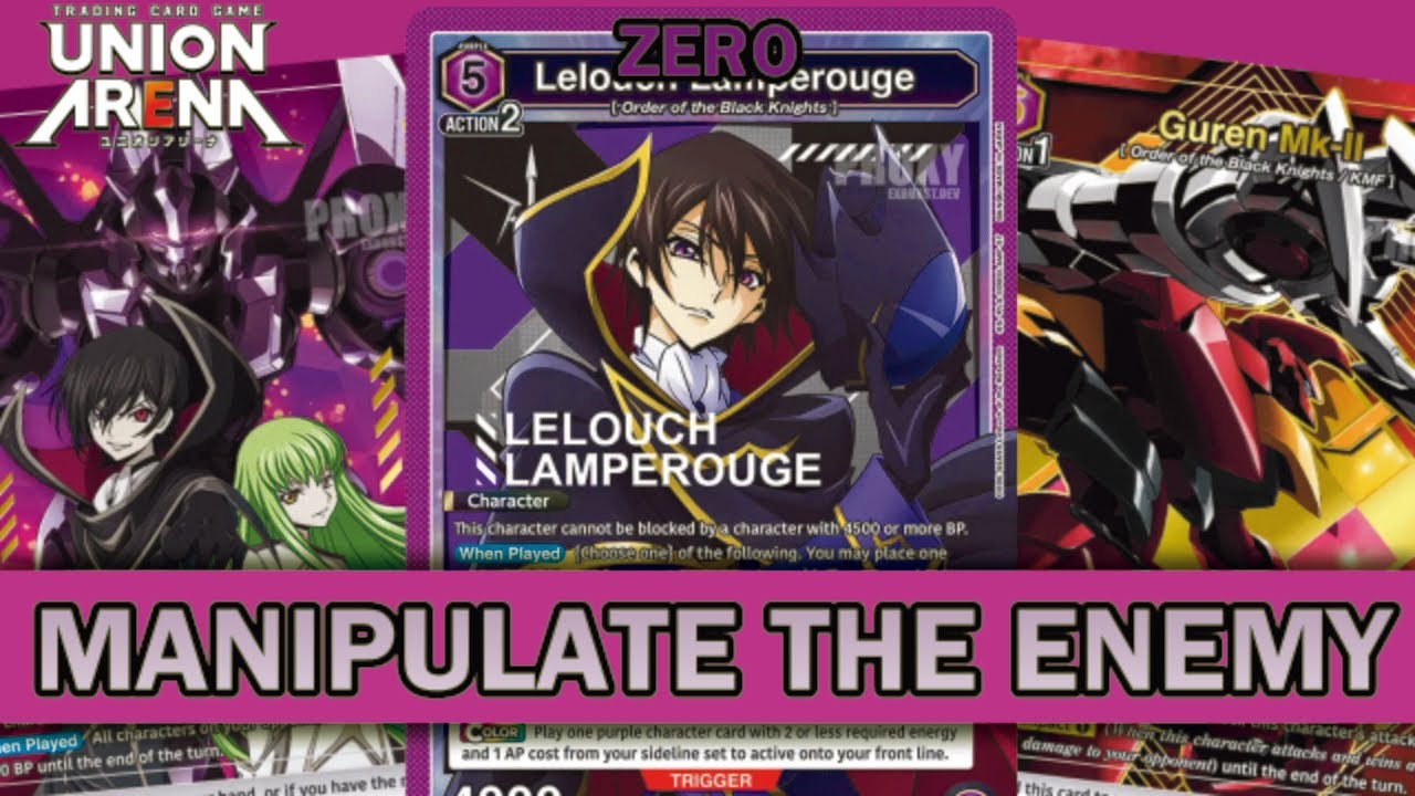 Code Geass - Union Arena Gameplay - Testing out Purple Lelouch & Kallen Manipulation Deck