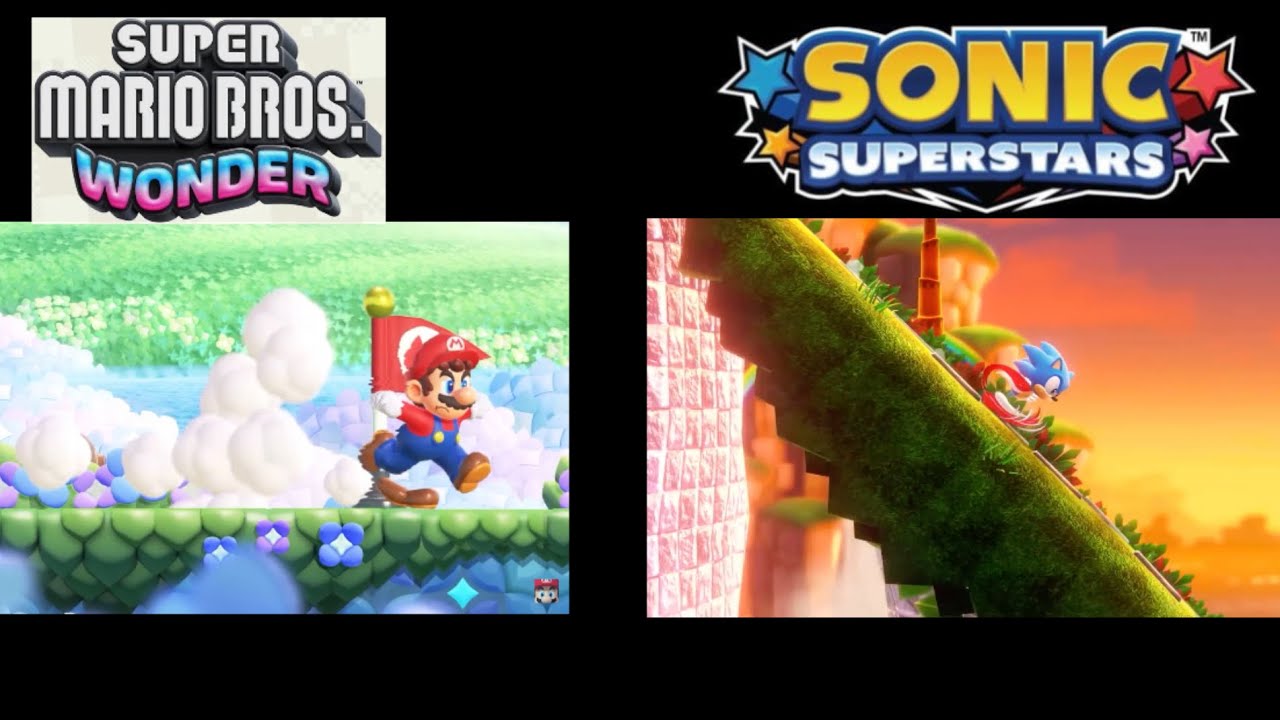 Super Mario Bros. Wonder Vs Sonic Superstars (Side By Side Comparison)
