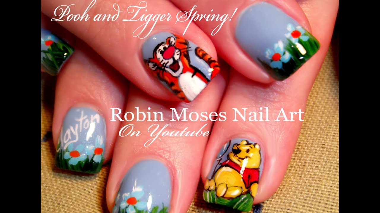 Winnie the Pooh & Tigger Nails | Cute Spring Nail Art Design Tutorial