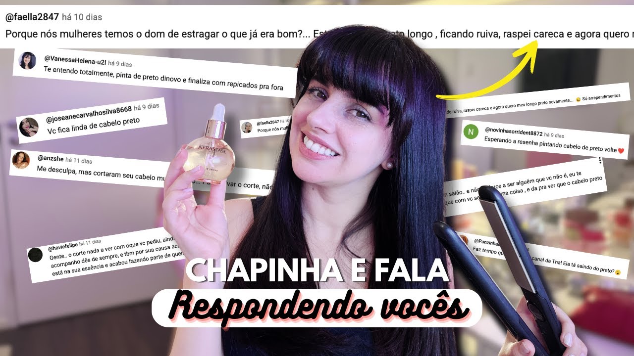 CHAPINHA E FALA - RESPONDENDO OS COMENTÁRIOS SOBRE CABELOS! *UM EU QUASE CAÍ PRA TRÁS*