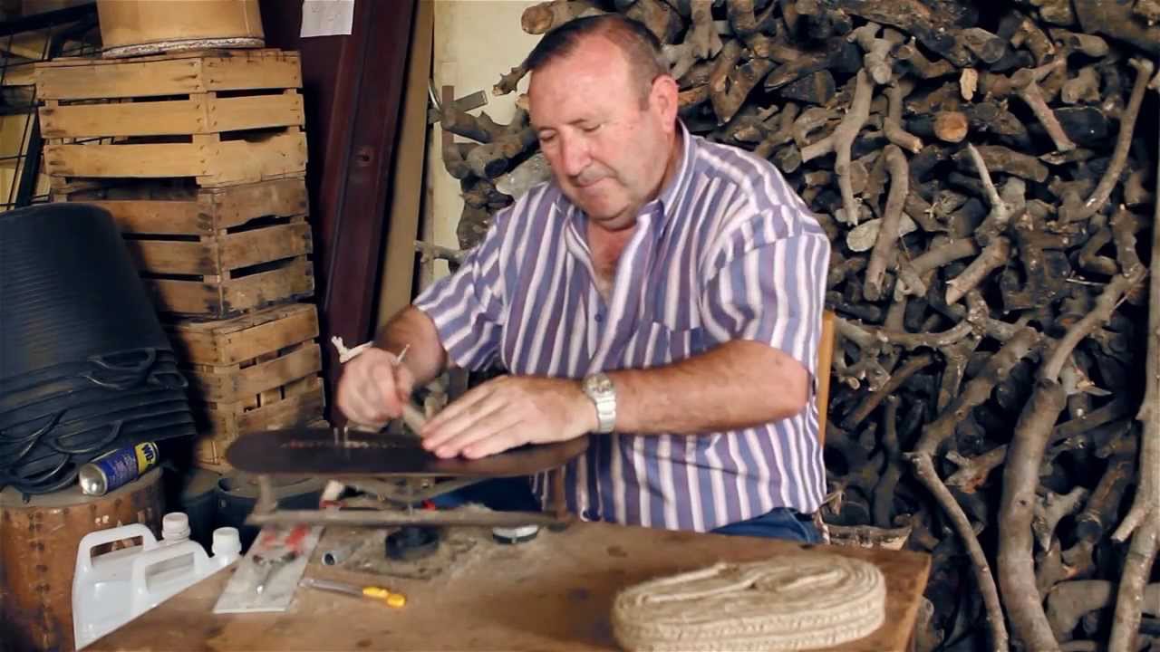 Making the traditional soles of the espadrilles (Alpargatas) in Northen Spain
