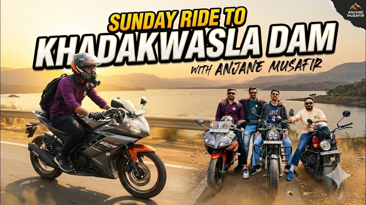 Sunday Ride to Khadakwasla Dam Pune | Khadakwasla lake sunset View | Best Sunset view Point Pune 