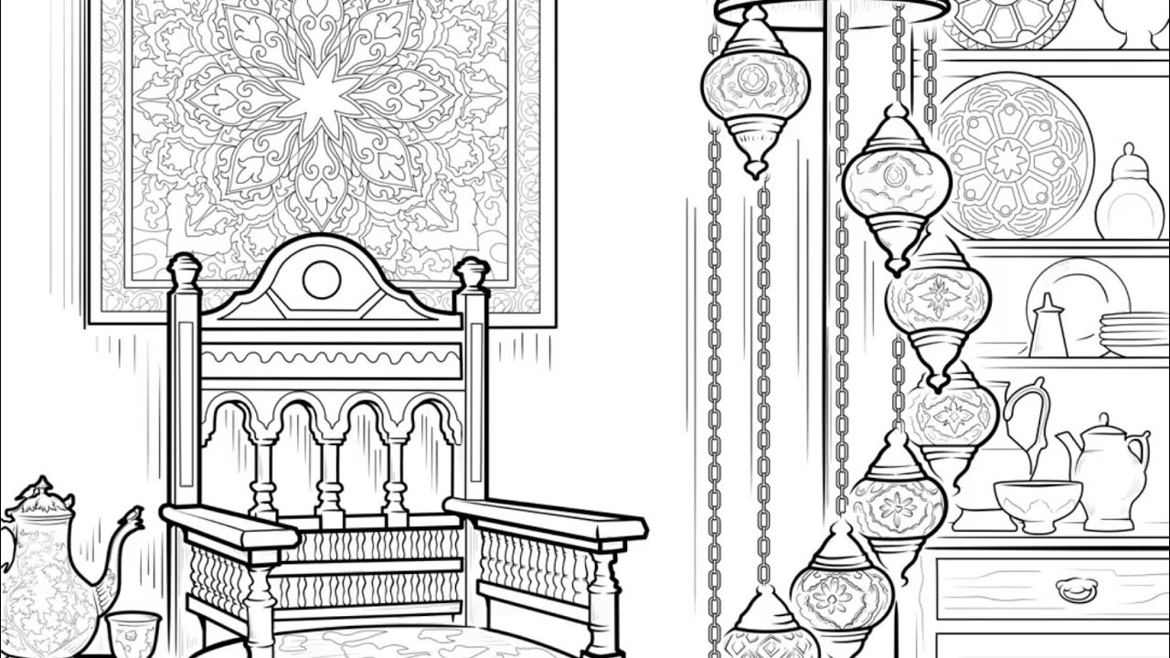 Color by number Tapestry Teacup Harmony | ASMR-Inspired Focus Loop Interior Zen Color #coloringbook